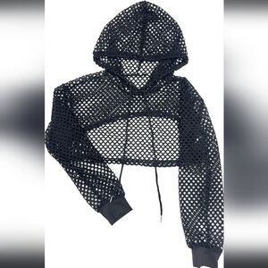 Mesh Half Hoodie Women's Ravewear Clubwear
